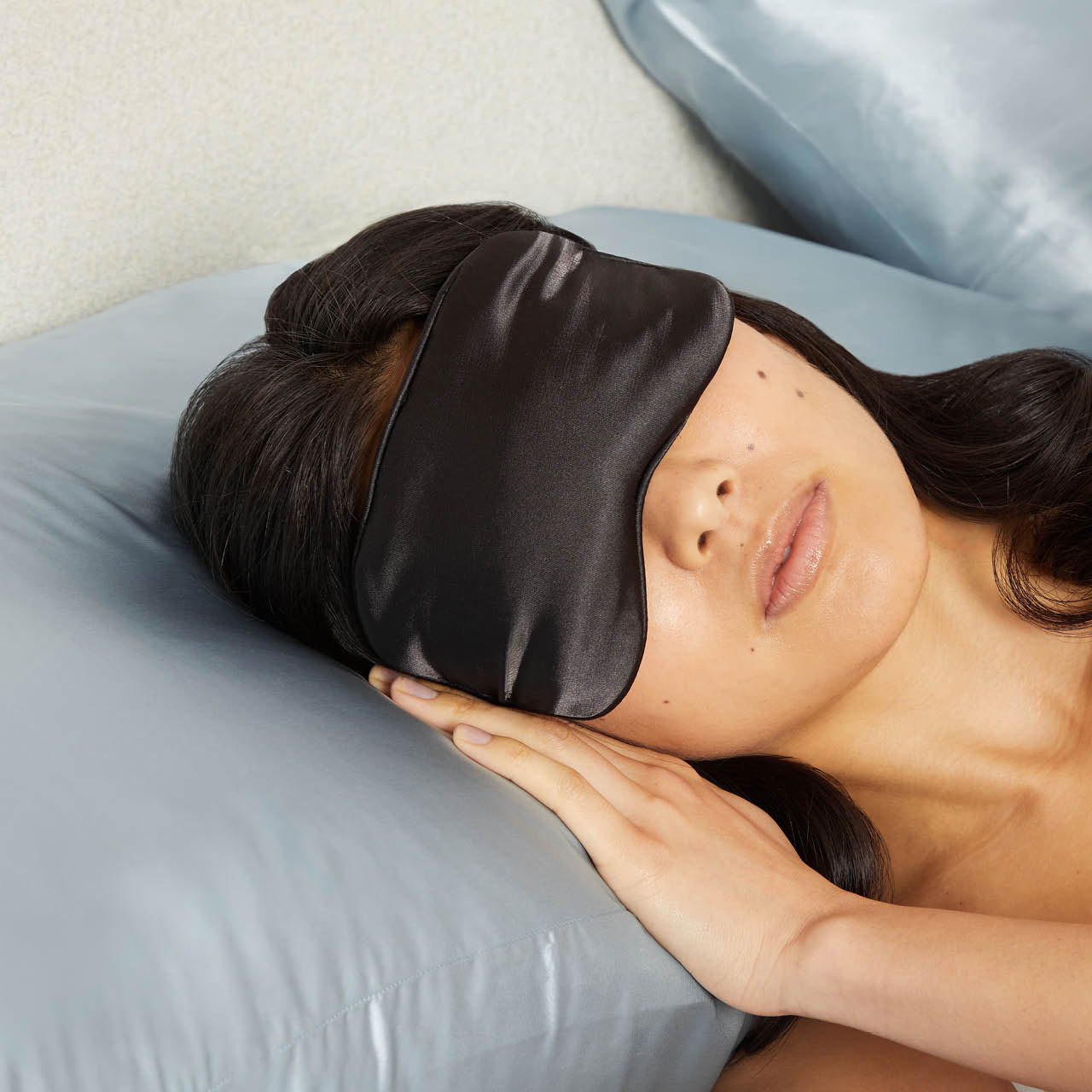 Lavender Weighted Eye Mask with dried lavender prop showing scent element