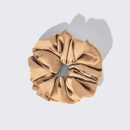 KITSCH Pillow Scrunchies® in Satin 4pc - Blush — angled view — plush satin scrunchies in soft blush tones — perfect for all hair types and textures