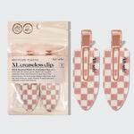 KITSCH XL Creaseless Hair Clips 2pc Terracotta Checker — Hero