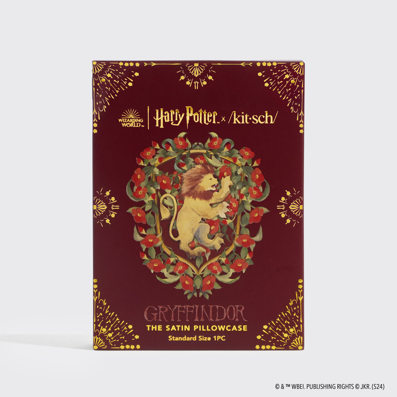 Kitsch x Harry Potter Gryffindor Standard Satin Pillowcase — packaging