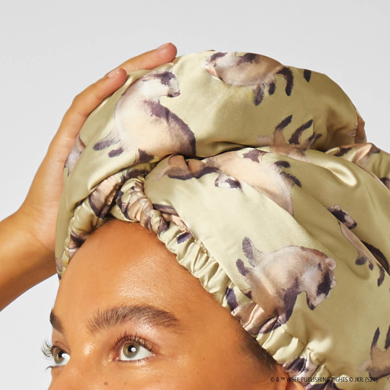 Hufflepuff Satin Wrapped Hair Towel, KITSCH