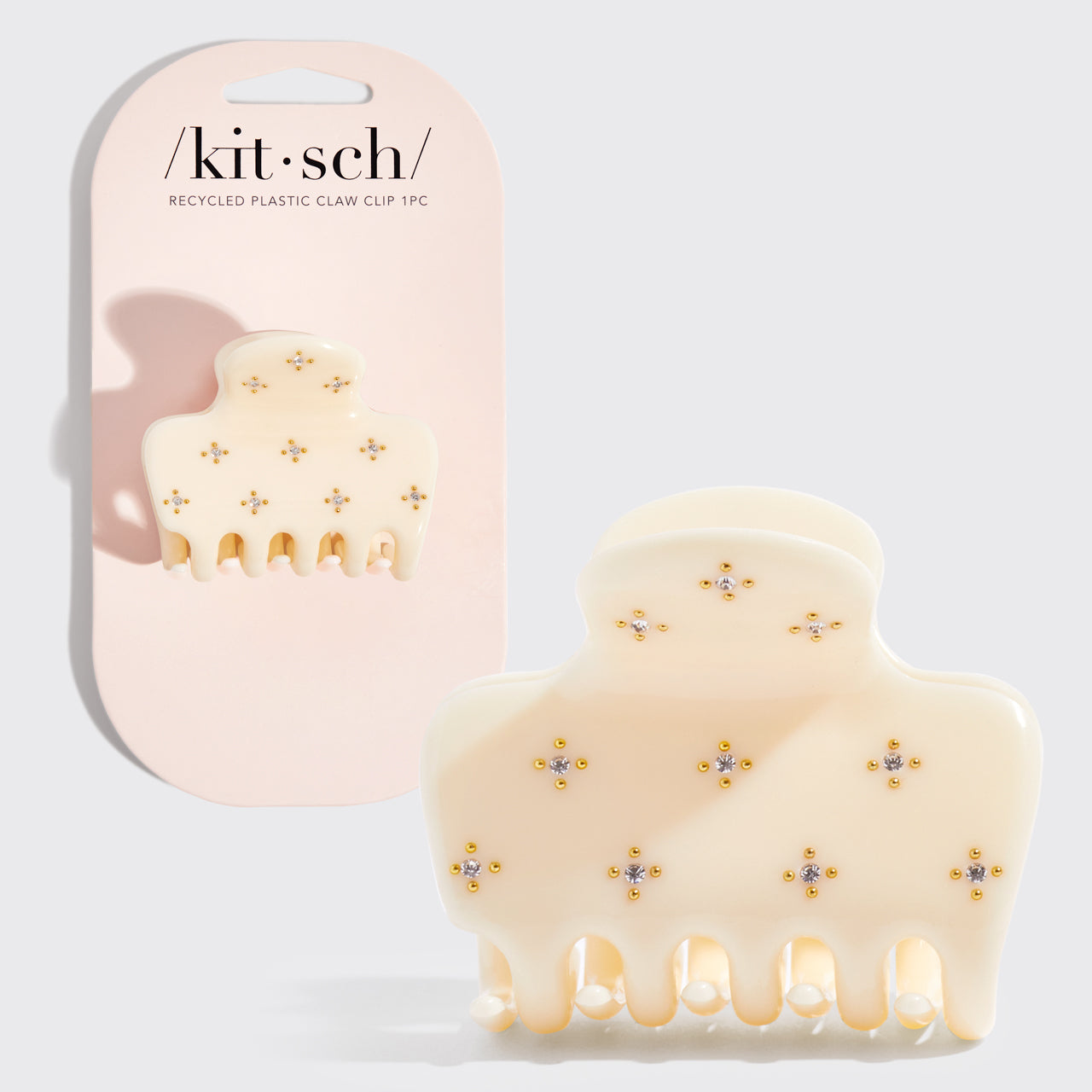 KITSCH Ivory Rhinestone Cloud Claw Clip - hero product shot