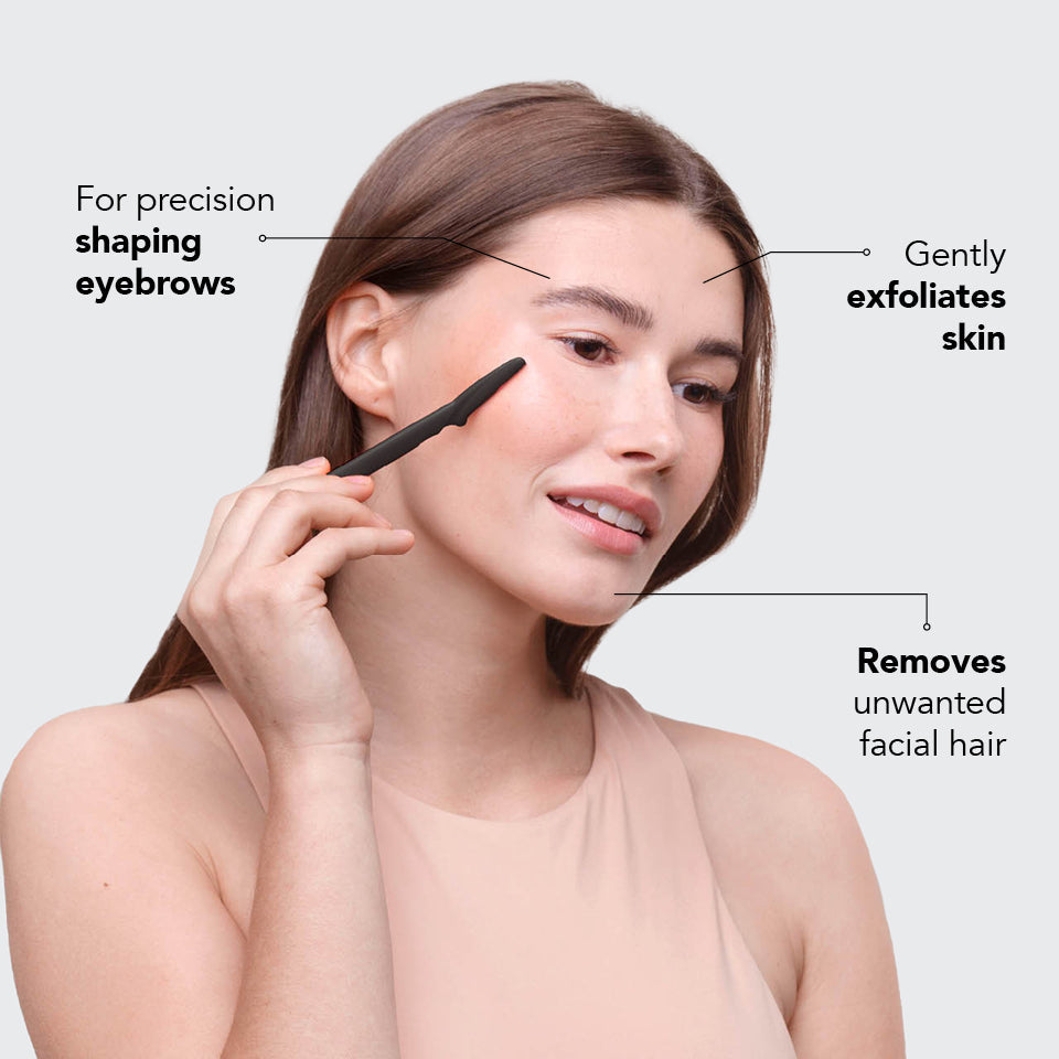 Kitsch Black Dermaplaners with Dermaplane Oil showing recommended pairing